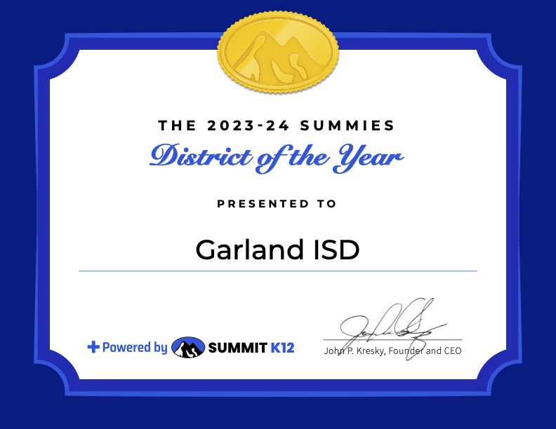 district of the year certificate