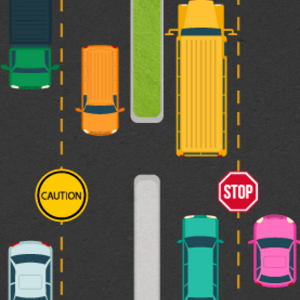 Divided highway bus example