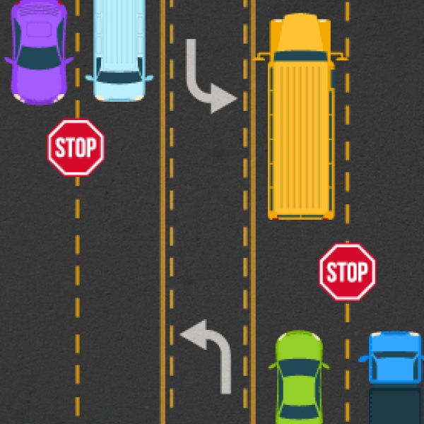 Multi-lane paved bus information