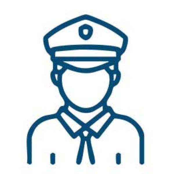 Icon of officer representing safety and security