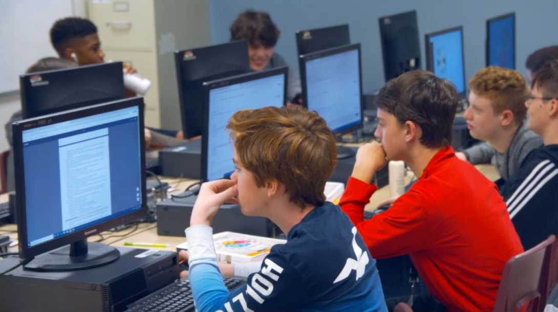 Students working in computer lab