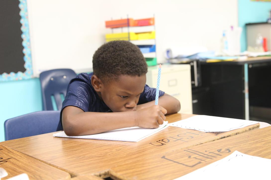 A student working on an assignment