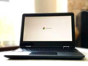 chromebook chromebook on a coffee table