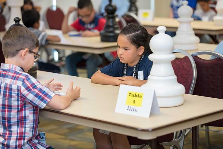 Two students participate in mathematics STEAM challenge