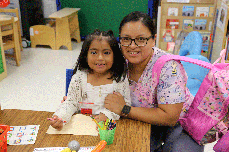 A mom and her daughter at PreK