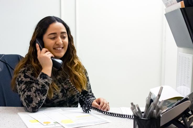 A Garland ISD employee on the phone