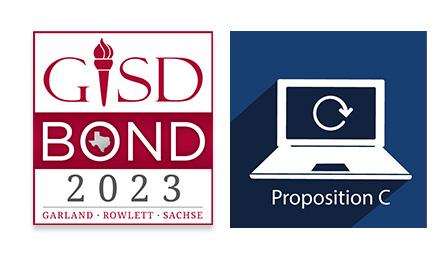 Bond 2023 logo with Proposition C icon featuring a laptop resembling a Chromebook with a refresh symbol on its screen.