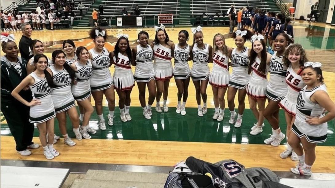 SHS and Naaman Forest HS cheerleaders