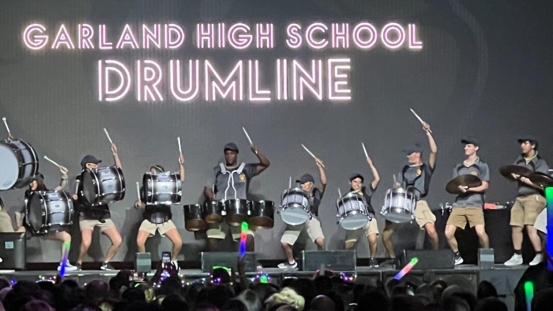 GHS drumline on stage