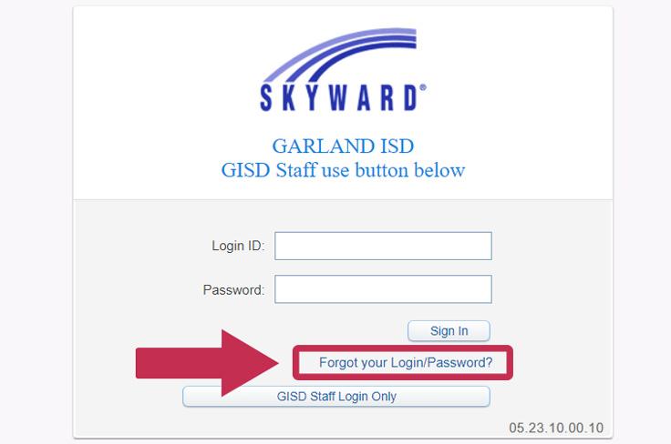 The Forgot your Login/Password link is located after the Login and Password fields.