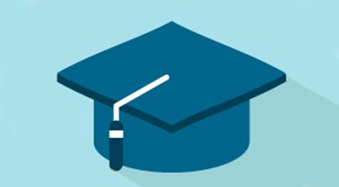 Graphic of a graduation cap.