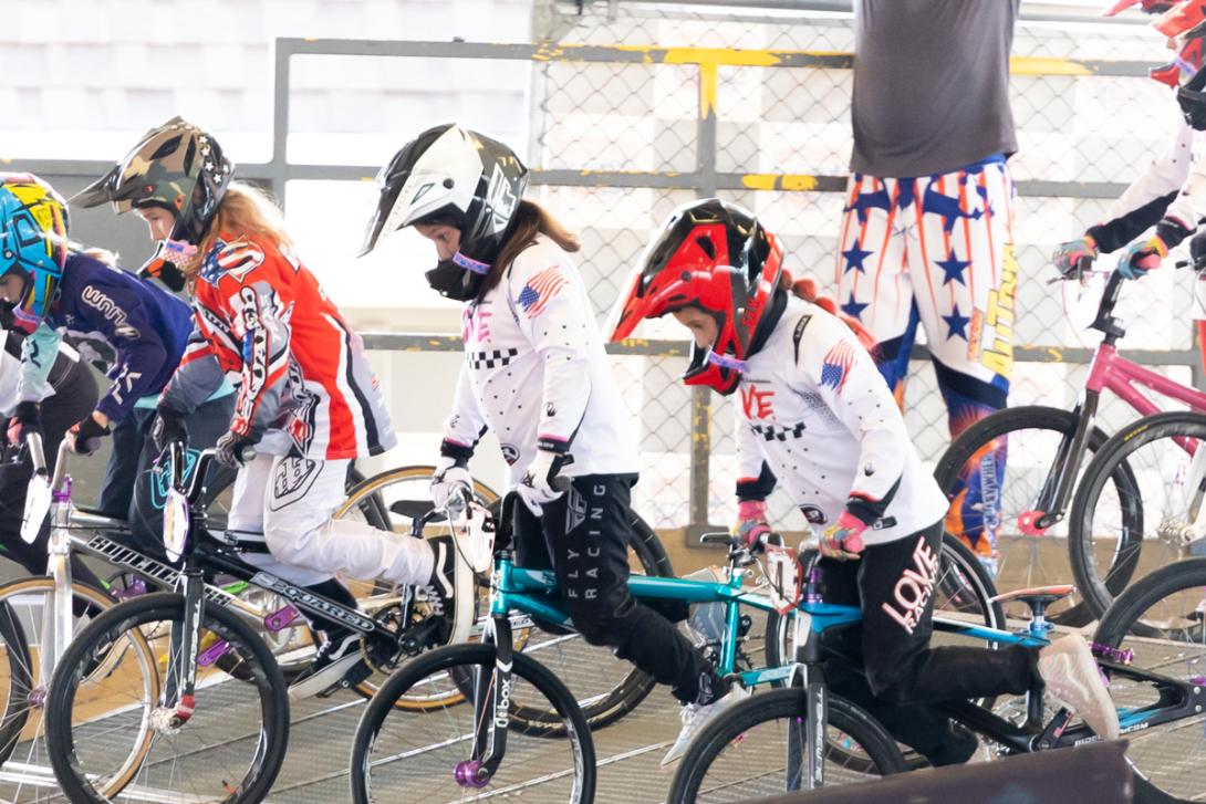 Bmx racers prepare to race