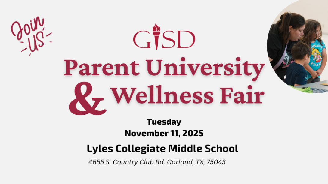 Join us for the Parent University & Wellness Fair on Nov. 11 at Lyles Collegiate.