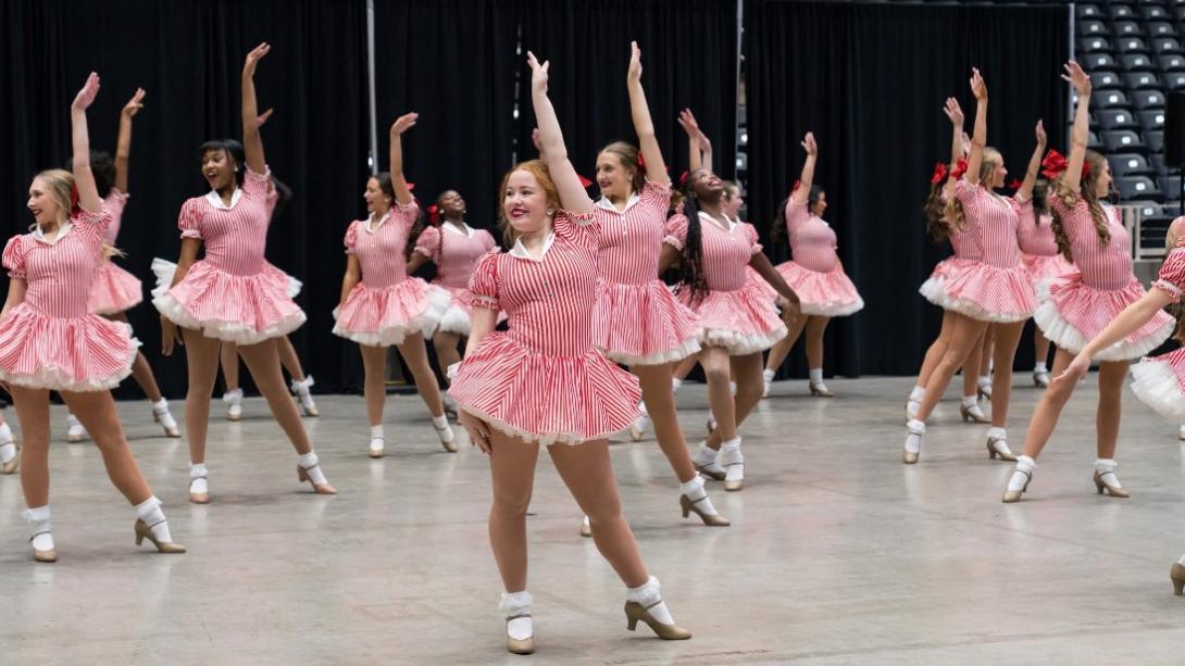 Drill team performing