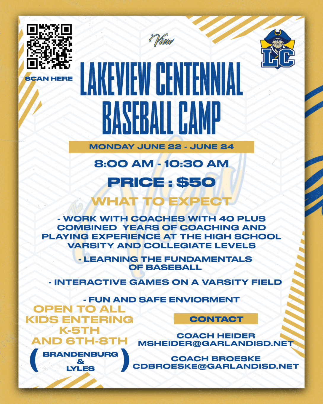LCHS Baseball Camp 2026