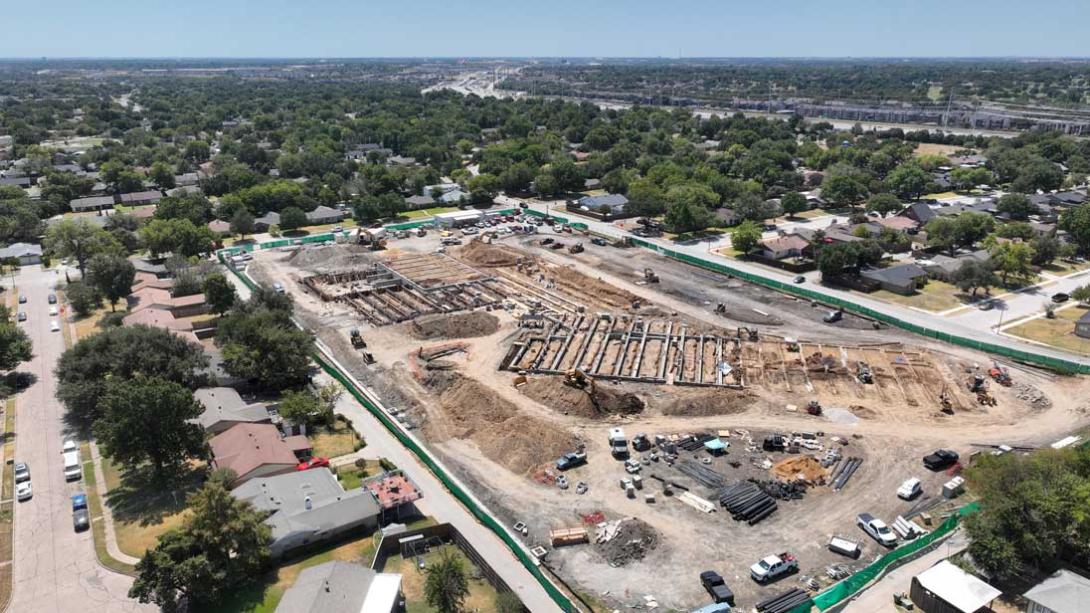 Aerial view of Griffin Elementary Construction site August 2026