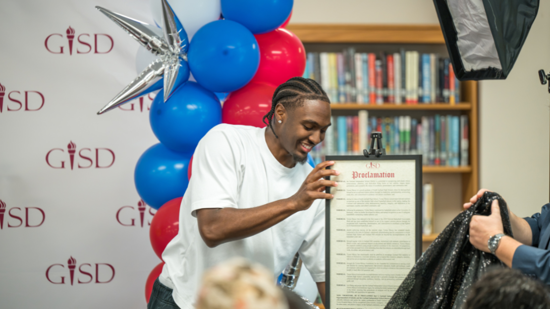 Tyrese Maxey with a proclamation